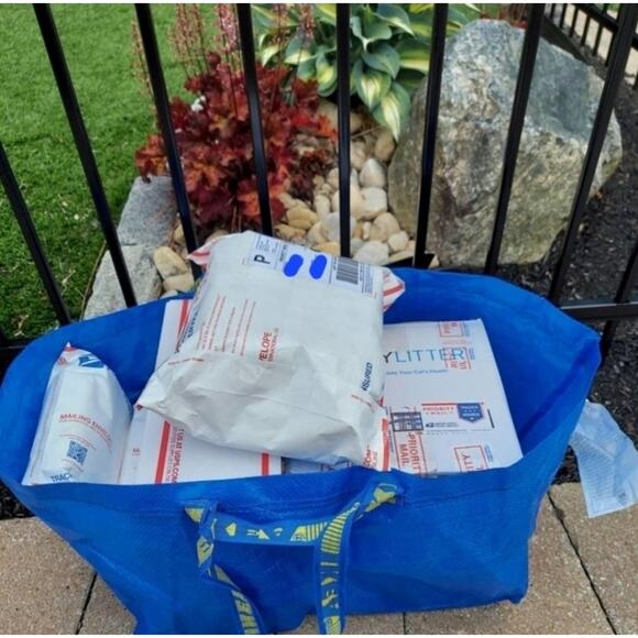 IKEA Frakta Three (3) Large Blue Reusable Shopping Laundry Tote Bag Moving NWT - Picture 2 of 11